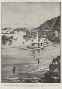 El avance hacia Dongola, el cañonero Matemmeh pasando por la Segunda Catarata del Nilo